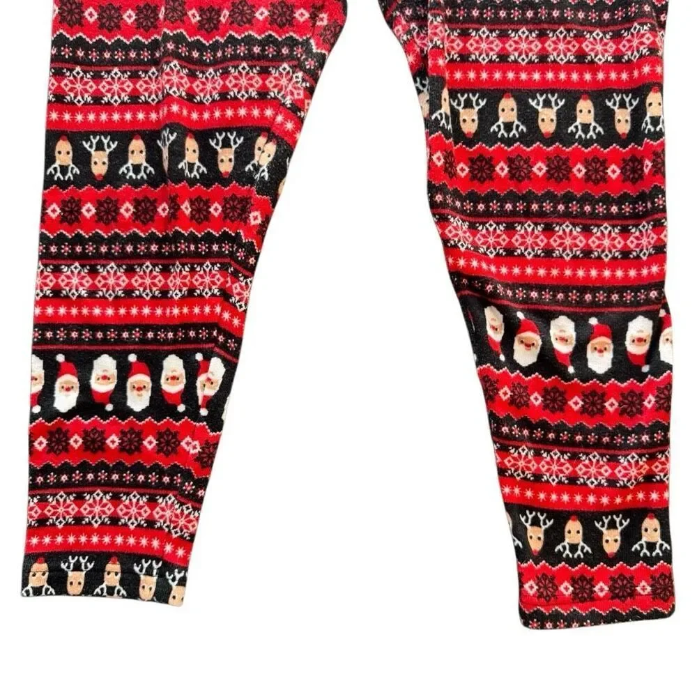 Terra & Sky Festive Red and Black Leggings Size oX (14W)